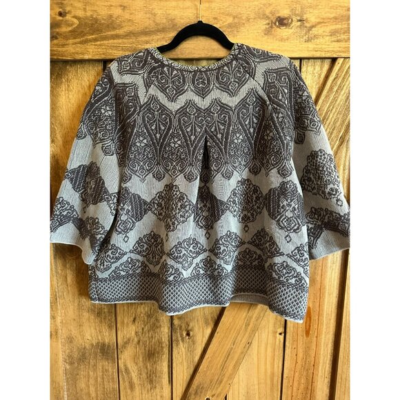 Ivko Woman Jacket With Pleat Ornament Pattern Size 42 Brown - Picture 2 of 5